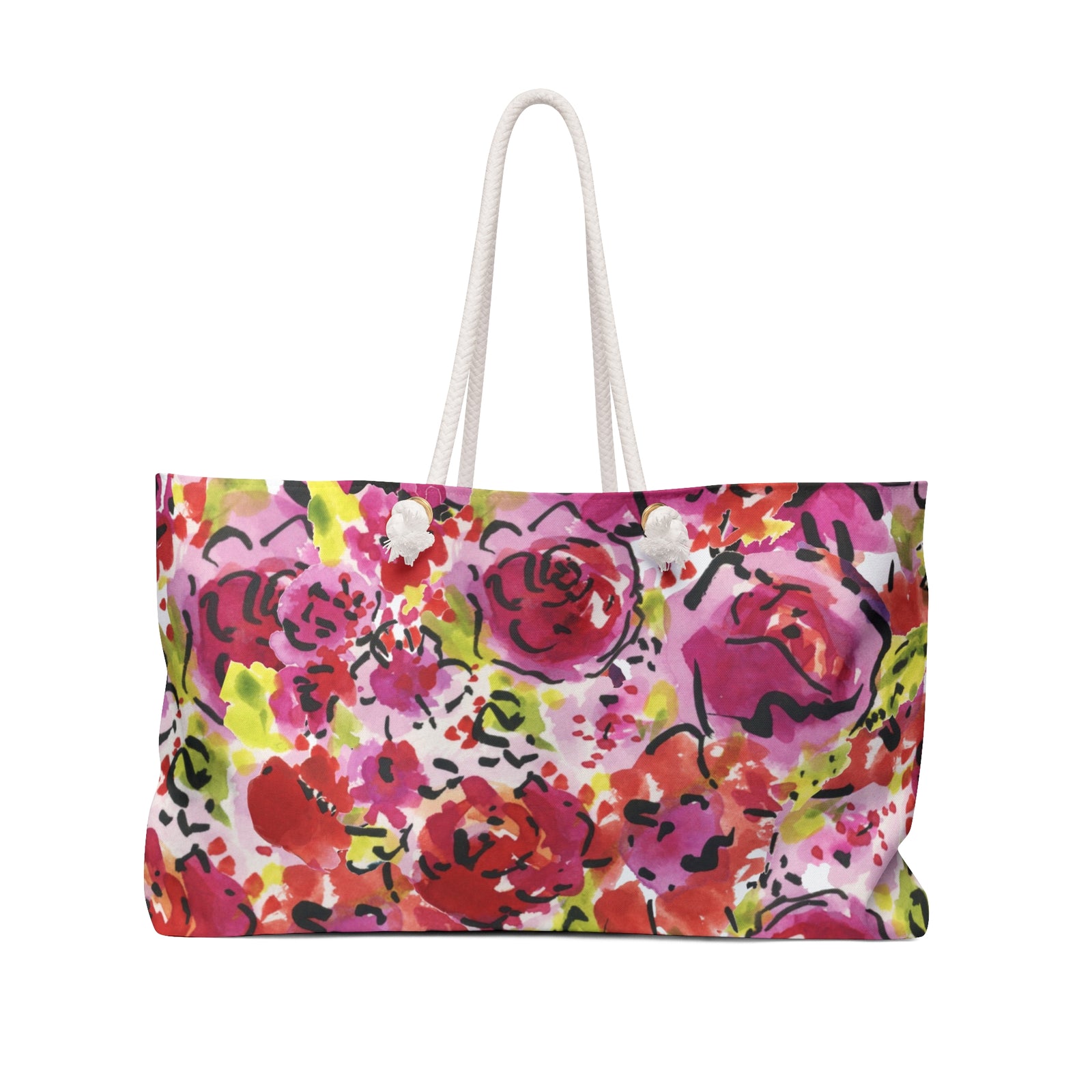 Floral Weekender Bag - Stylish Travel Tote, Beach Bag, Overnight Bag, Gift for Her, Weekend Getaway Essential