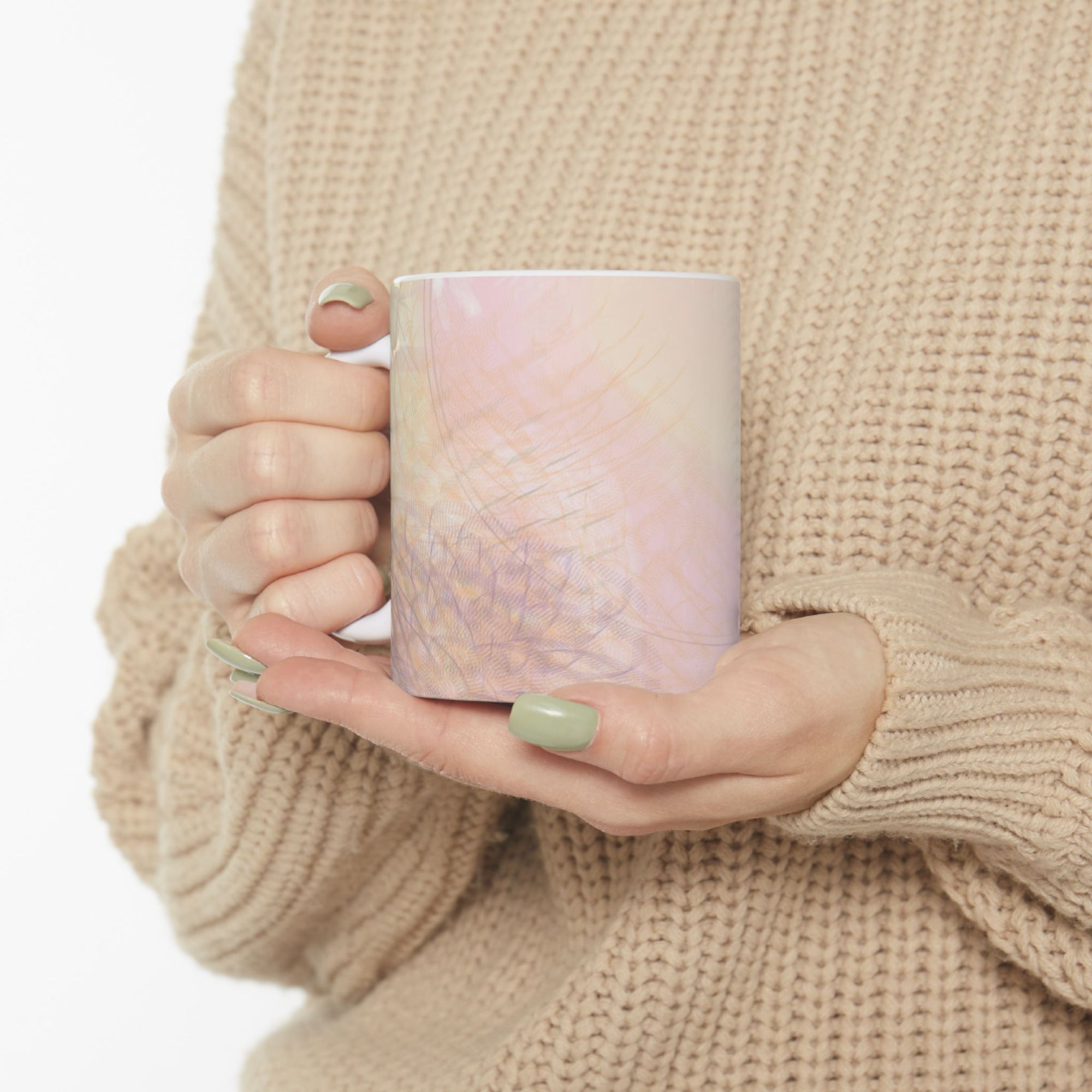 Pink Ceramic Mug, | 11 Ounce Mug | Morning Mood Mug | Mugs for Gifts | Mugs for Work 15 Ounce Mug