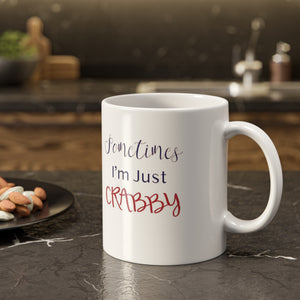 Red White and Blue Mug, Funny Mug, Mug for Lake House, Crabby But Cute Coffee Mug — 'Sorry I’m a Little Crabby' Ceramic 11oz