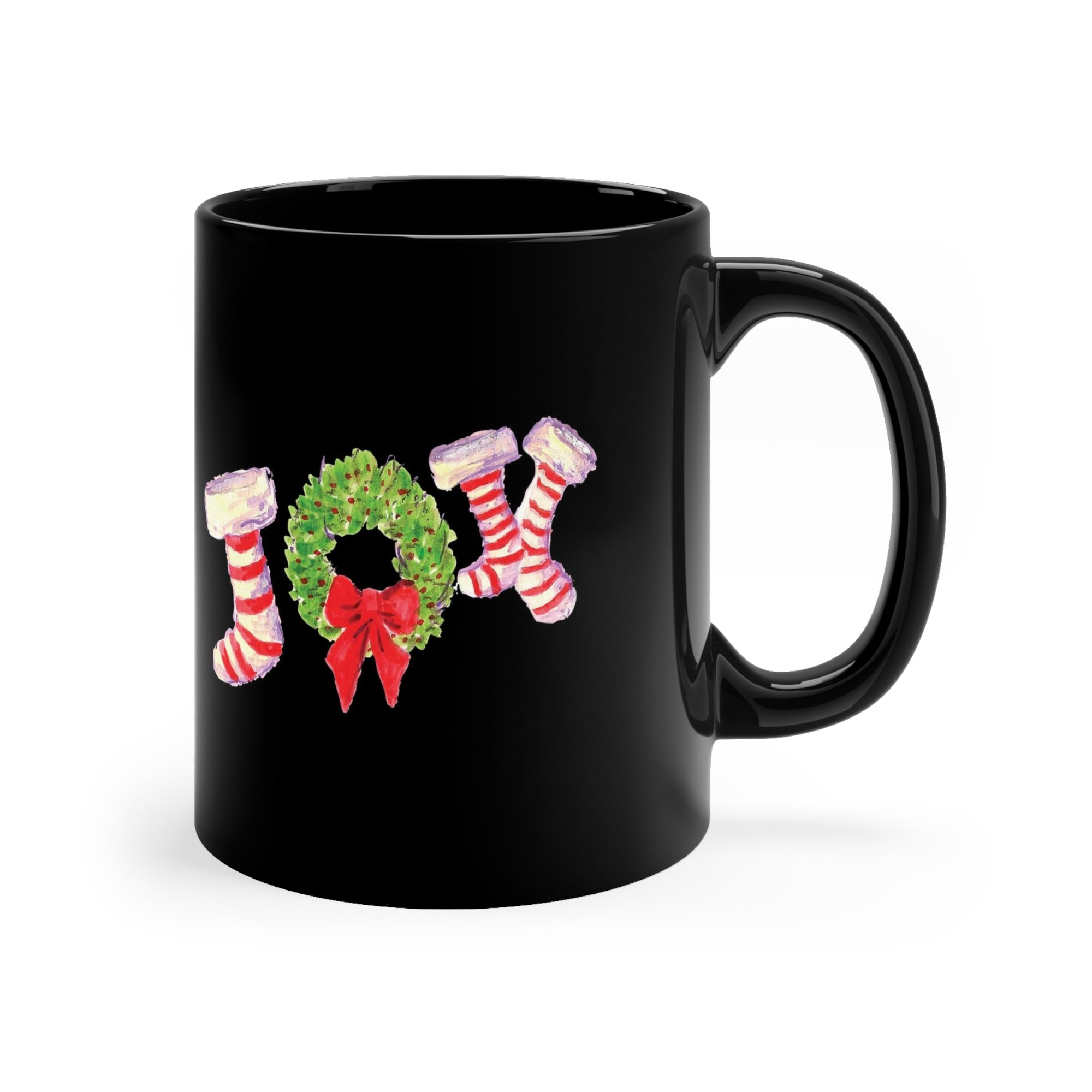 Holiday Festive Joy Stockings Ceramic Mug - Christmas Holiday Mug