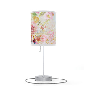 Bedroom Floral Pink Lamp on a Stand | Desk Lamp | Nightstand Lamp