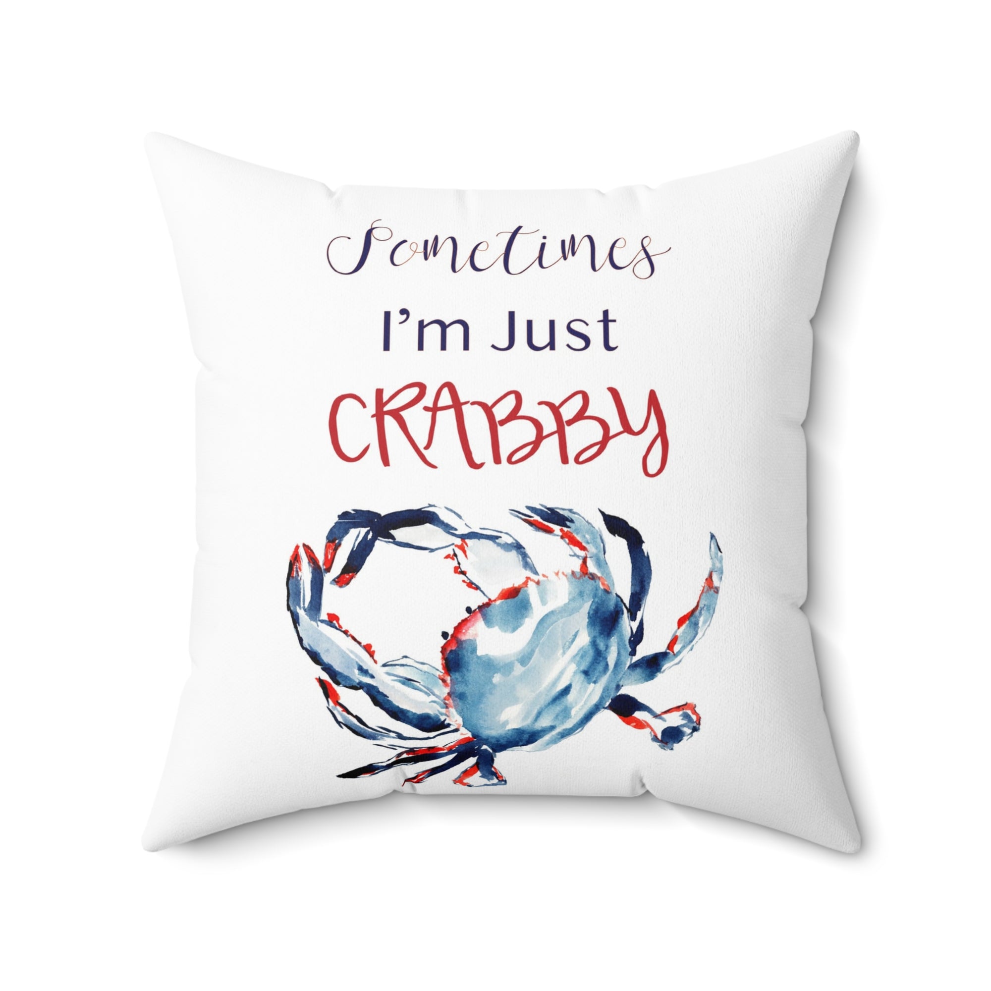 Funny Ocean Animal Pillow | Patriotic Crab Pillow | Red White and Blue Square Pillow