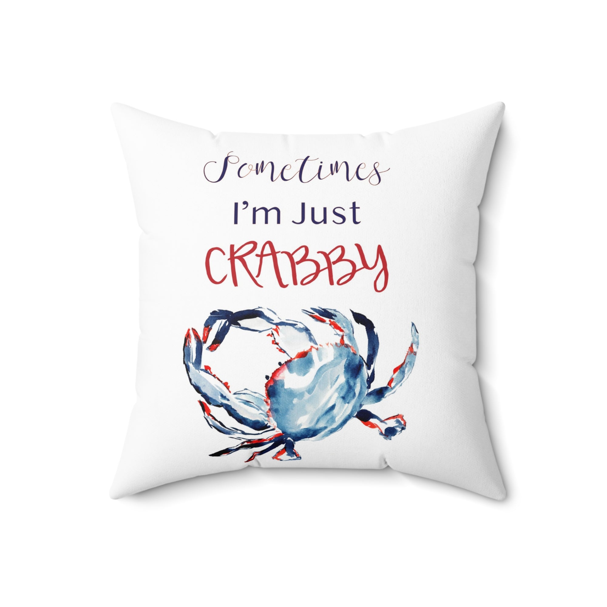 Funny Ocean Animal Pillow | Patriotic Crab Pillow | Red White and Blue Square Pillow