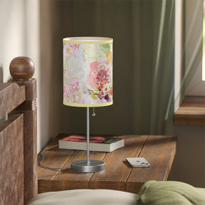 Bedroom Floral Pink Lamp on a Stand | Desk Lamp | Nightstand Lamp