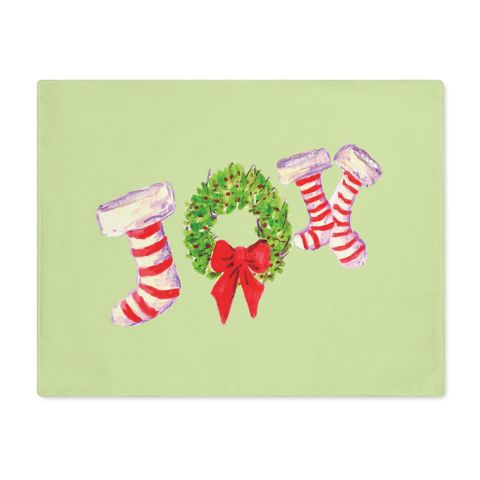 Joyful Holiday Placemat, Christmas Table Decor, Festive Dining Accessory, Wreath Design, Joyful Vibes, Home Decoration