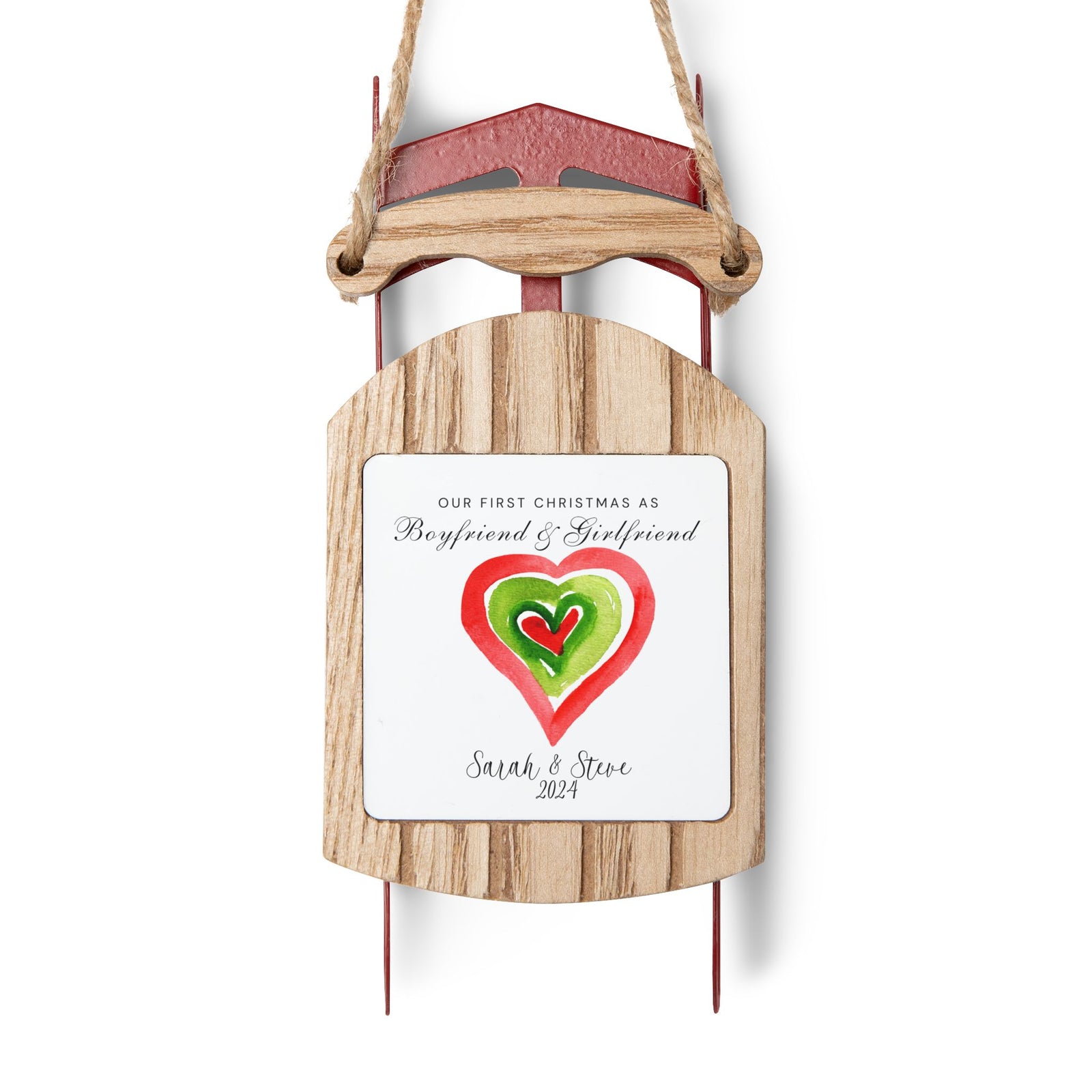 Girlfriend Personalized Christmas Gift | Sled Ornaments | Boyfriend Christmas Gift | Girlfriend Christmas Gift