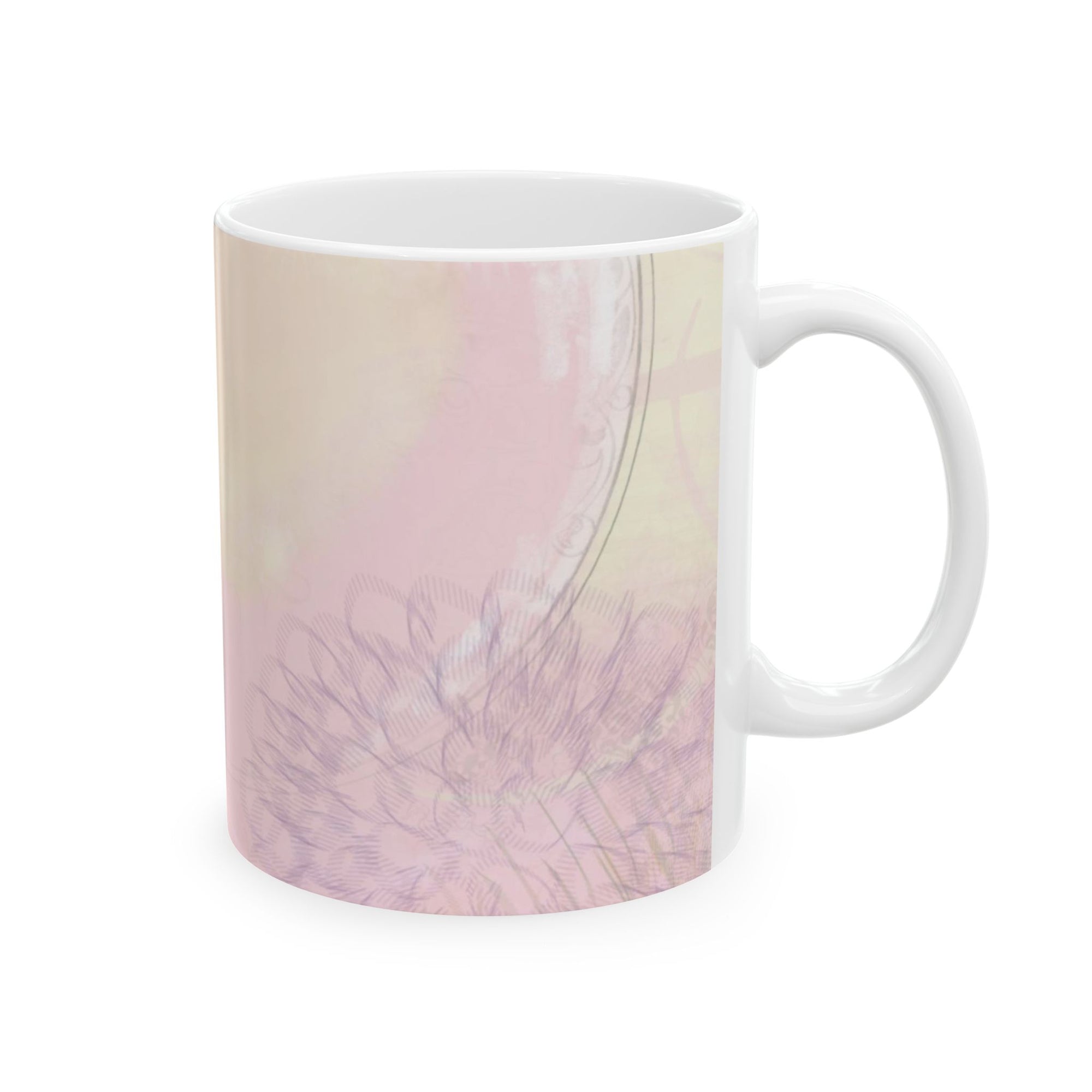 Pink Ceramic Mug, | 11 Ounce Mug | Morning Mood Mug | Mugs for Gifts | Mugs for Work 15 Ounce Mug