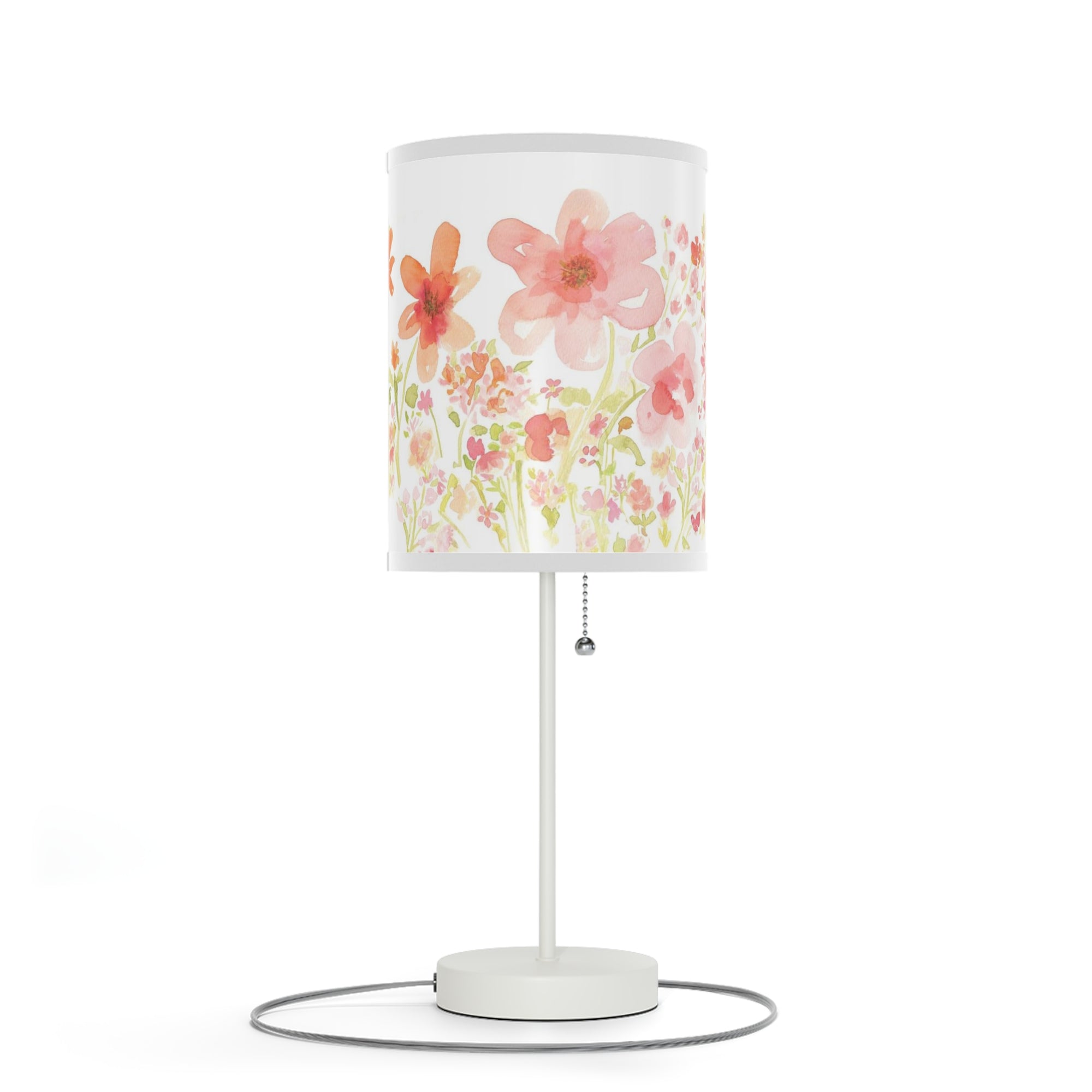 Orange Floral Lamp on a Stand | Flower Fields Lamp