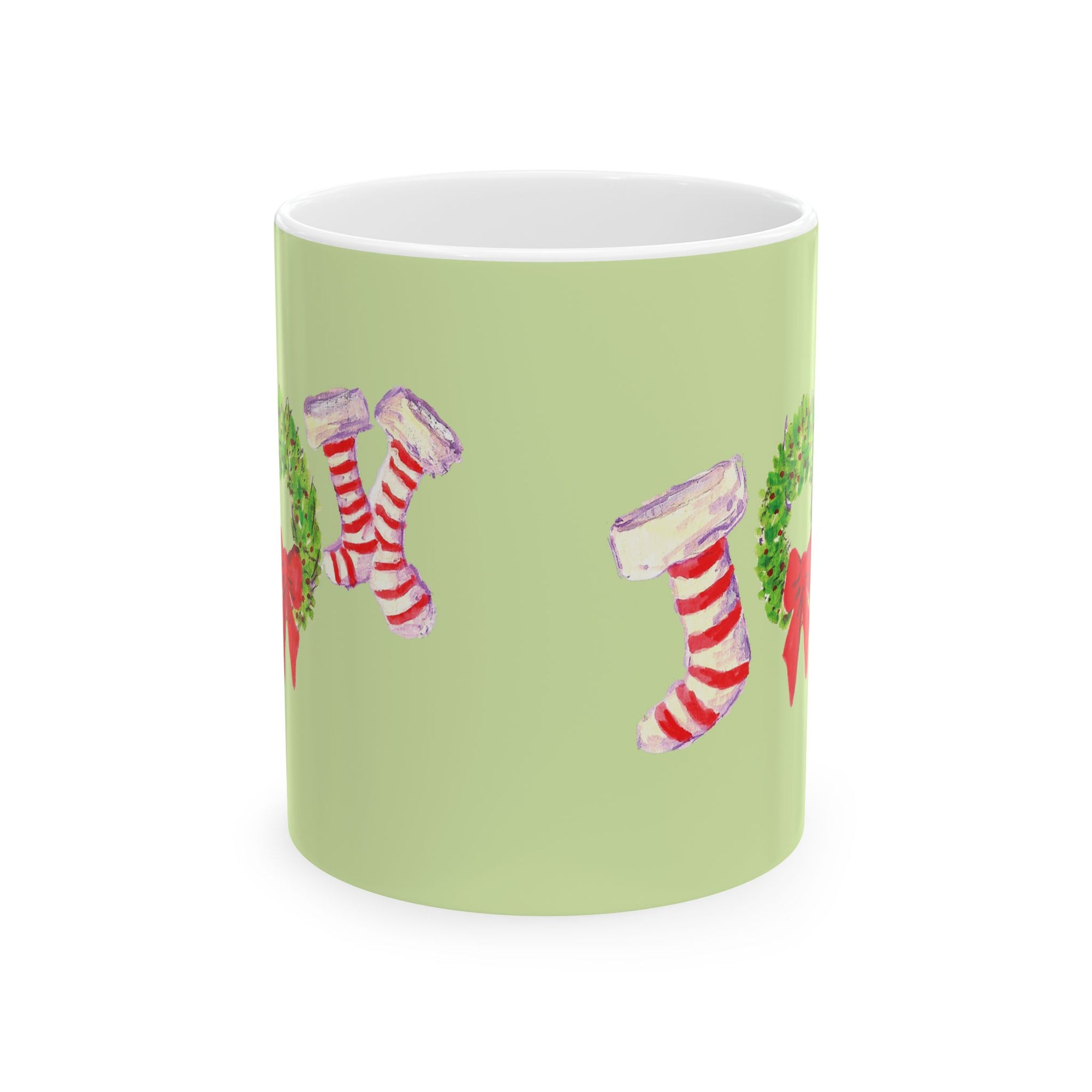 Christmas Stocking Ceramic Mug - Holiday Coffee Cup, Winter Gift, Seasonal Decor, Festive Kitchenware, Cute Mug for Gifts