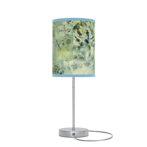 Artisan Lamp on a Stand | Watercolor Lamp Shade | Green Lamp