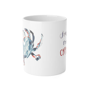 Red White and Blue Mug, Funny Mug, Mug for Lake House, Crabby But Cute Coffee Mug — 'Sorry I’m a Little Crabby' Ceramic 11oz