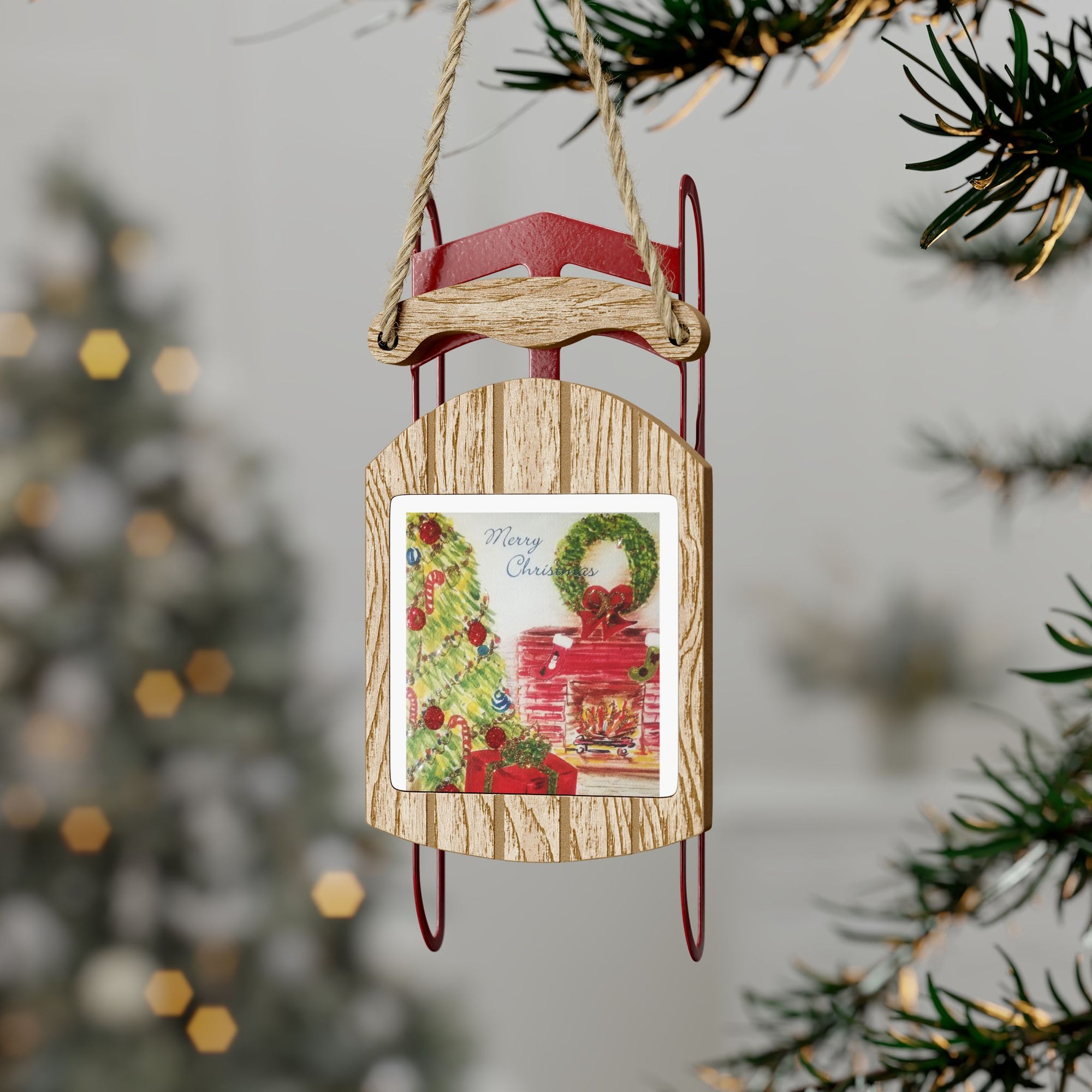 Sled Ornaments for Christmas | Holiday Traditional Ornaments | Gift Ornaments