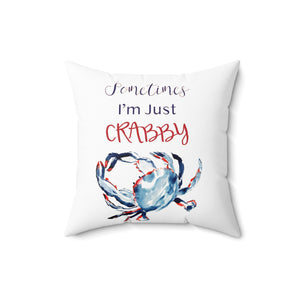 Funny Ocean Animal Pillow | Patriotic Crab Pillow | Red White and Blue Square Pillow