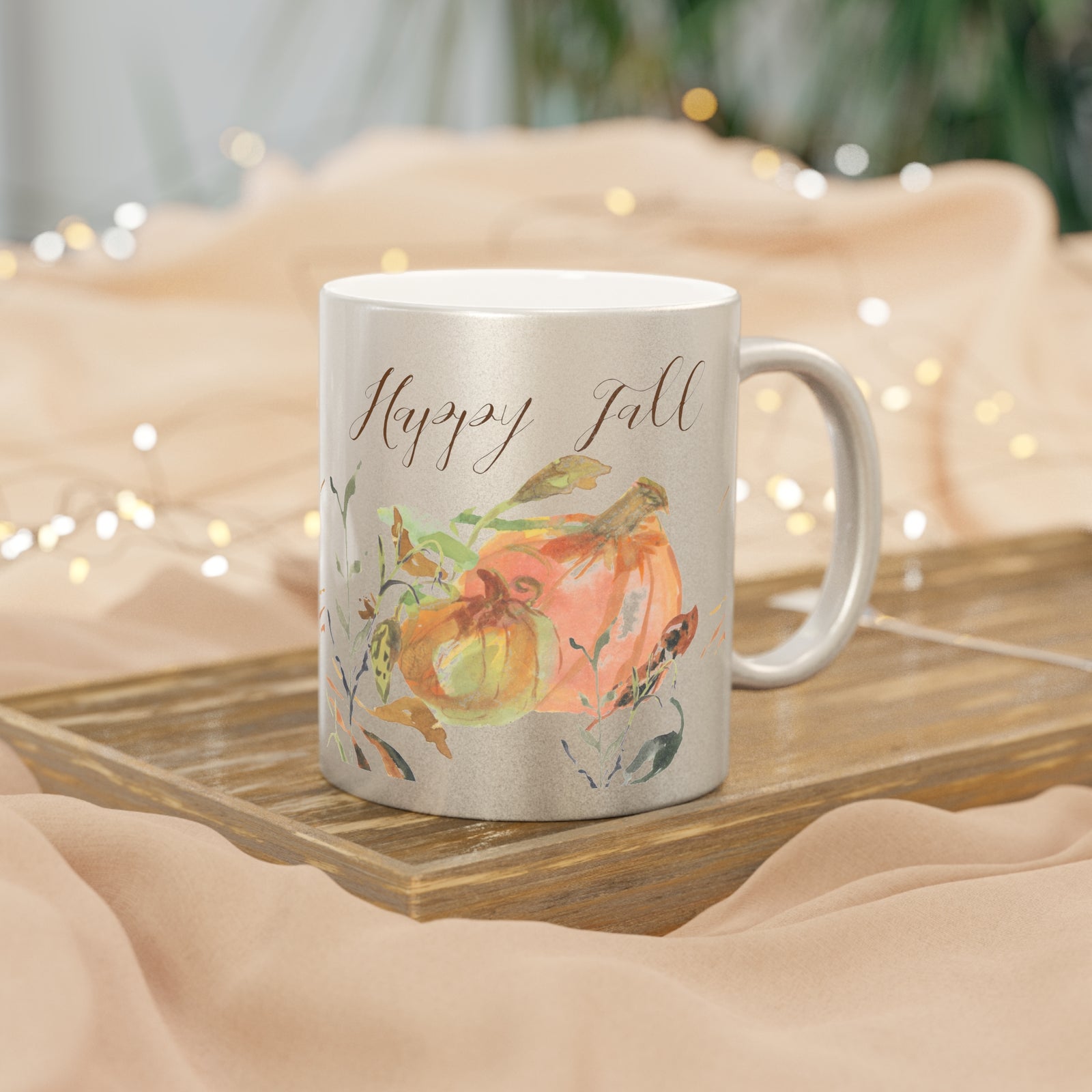 Pumpkin Fall Mug | Metallic Pretty Thanksgiving Mug