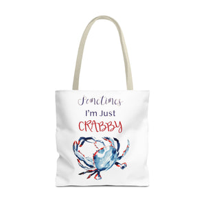 Patriotic Crab Tote Bag | Ocean Travel Bag | Funny Tote Bag