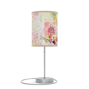 Floral Pink Lamp on a Stand | Desk Lamp | Nightstand Lamp