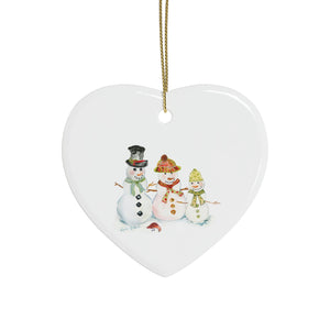 Watercolor Art Christmas Ornament | Snowman Holiday Ornaments | Snowman Family Ornament | Christmas Ornament with Snowmen