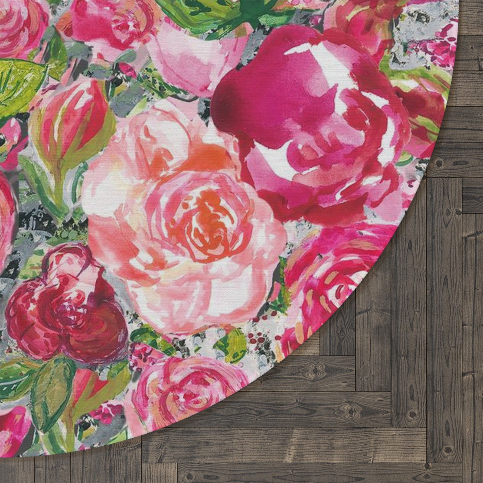 Victorian Floral Round Rug | Dining Room Round Rug | Vintage Look Living Room Round Rug