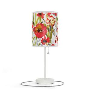 Red Floral Watercolor Lamp | Artisan Lamp