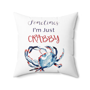 Funny Ocean Animal Pillow | Patriotic Crab Pillow | Red White and Blue Square Pillow