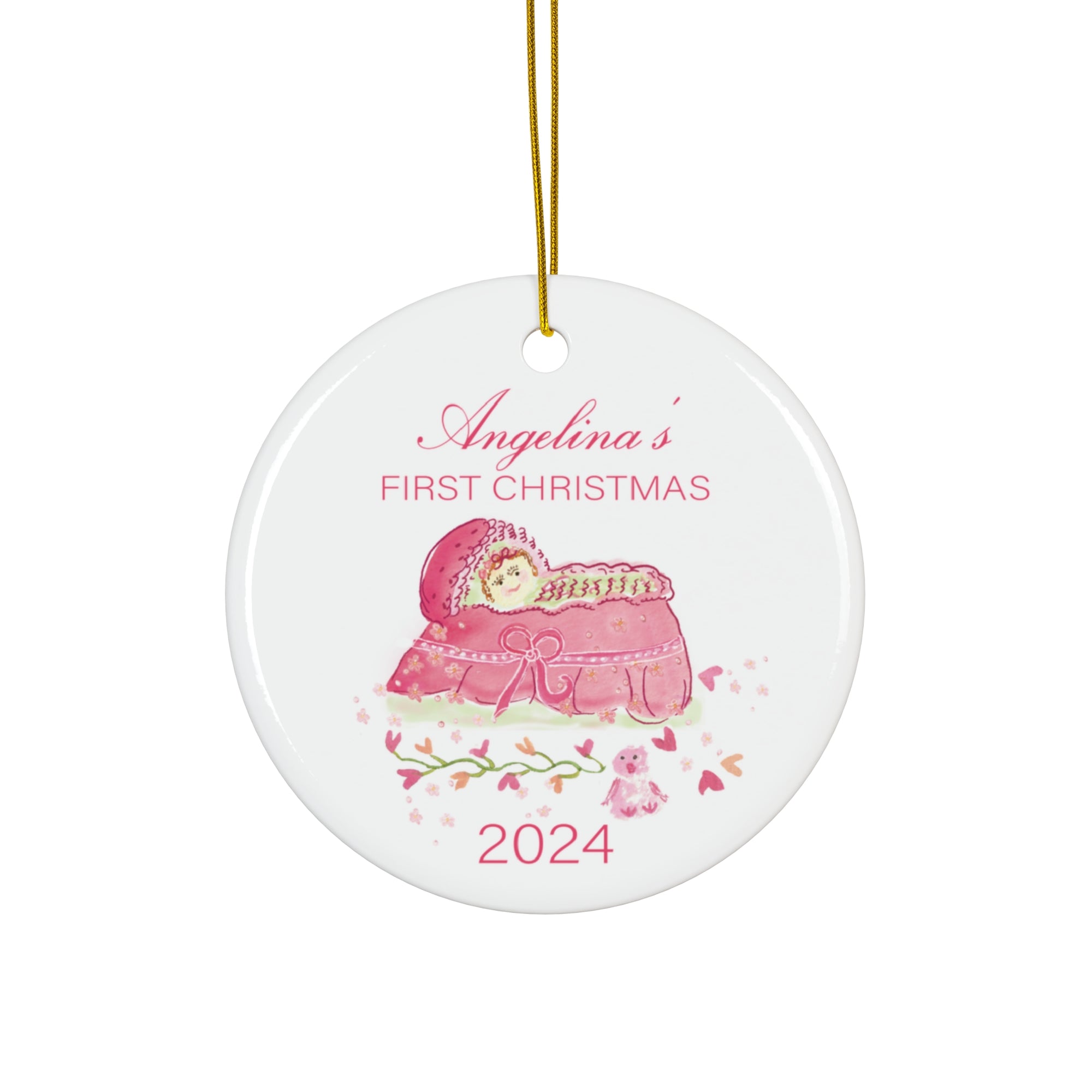 Baby's First Christmas | Baby Girl First Christmas | Baby Ceramic Ornament