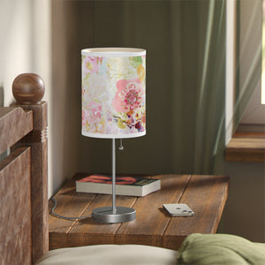 Floral Pink Lamp on a Stand | Desk Lamp | Nightstand Lamp