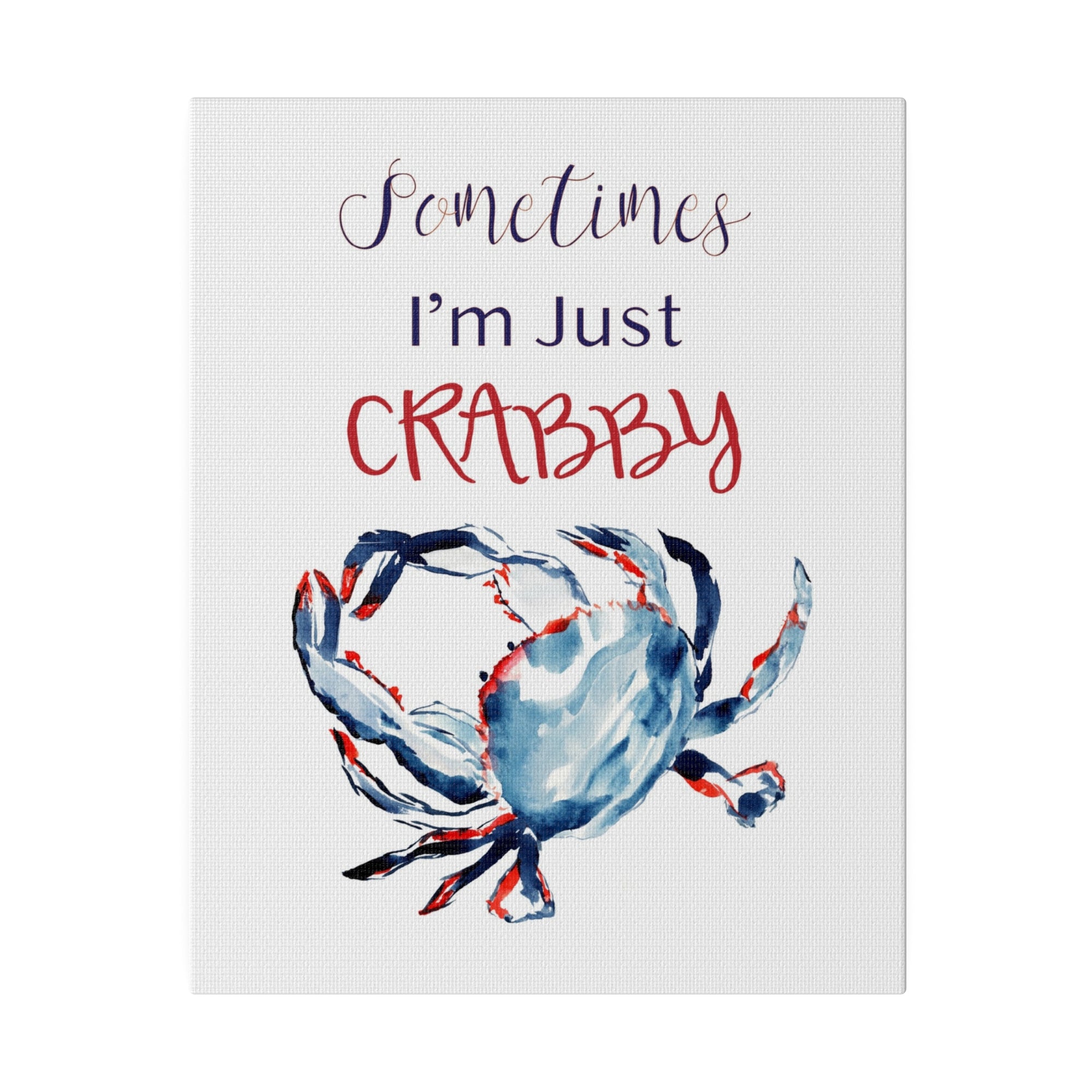 Ocean Crab Art Print on Matte Canvas | Patriotic Crab Art on Canvas | Ocean Animal Art