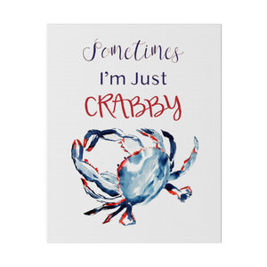 Ocean Crab Art Print on Matte Canvas | Patriotic Crab Art on Canvas | Ocean Animal Art