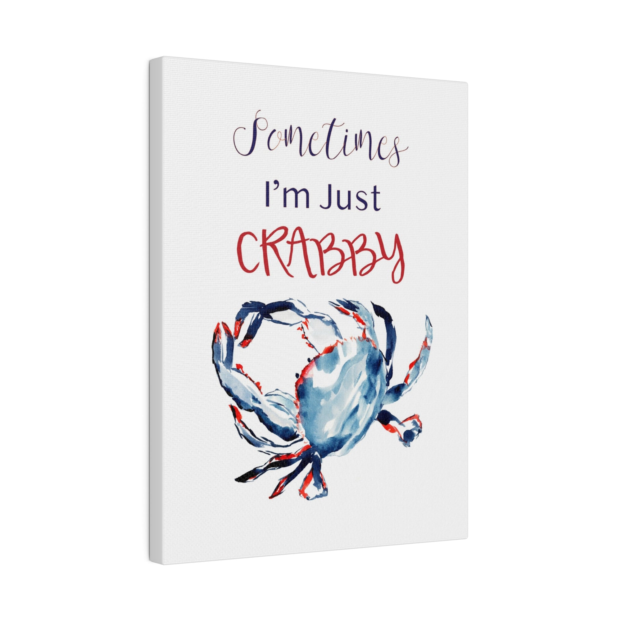 Ocean Crab Art Print on Matte Canvas | Patriotic Crab Art on Canvas | Ocean Animal Art