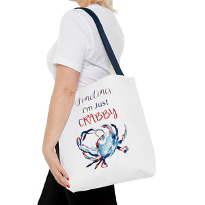 Patriotic Crab Tote Bag | Ocean Travel Bag | Funny Tote Bag