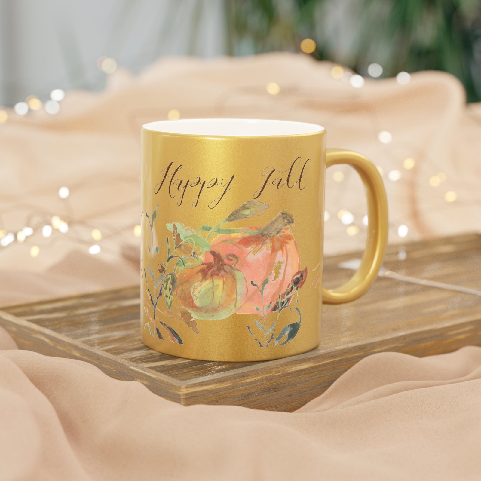 Pumpkin Fall Mug | Metallic Pretty Thanksgiving Mug
