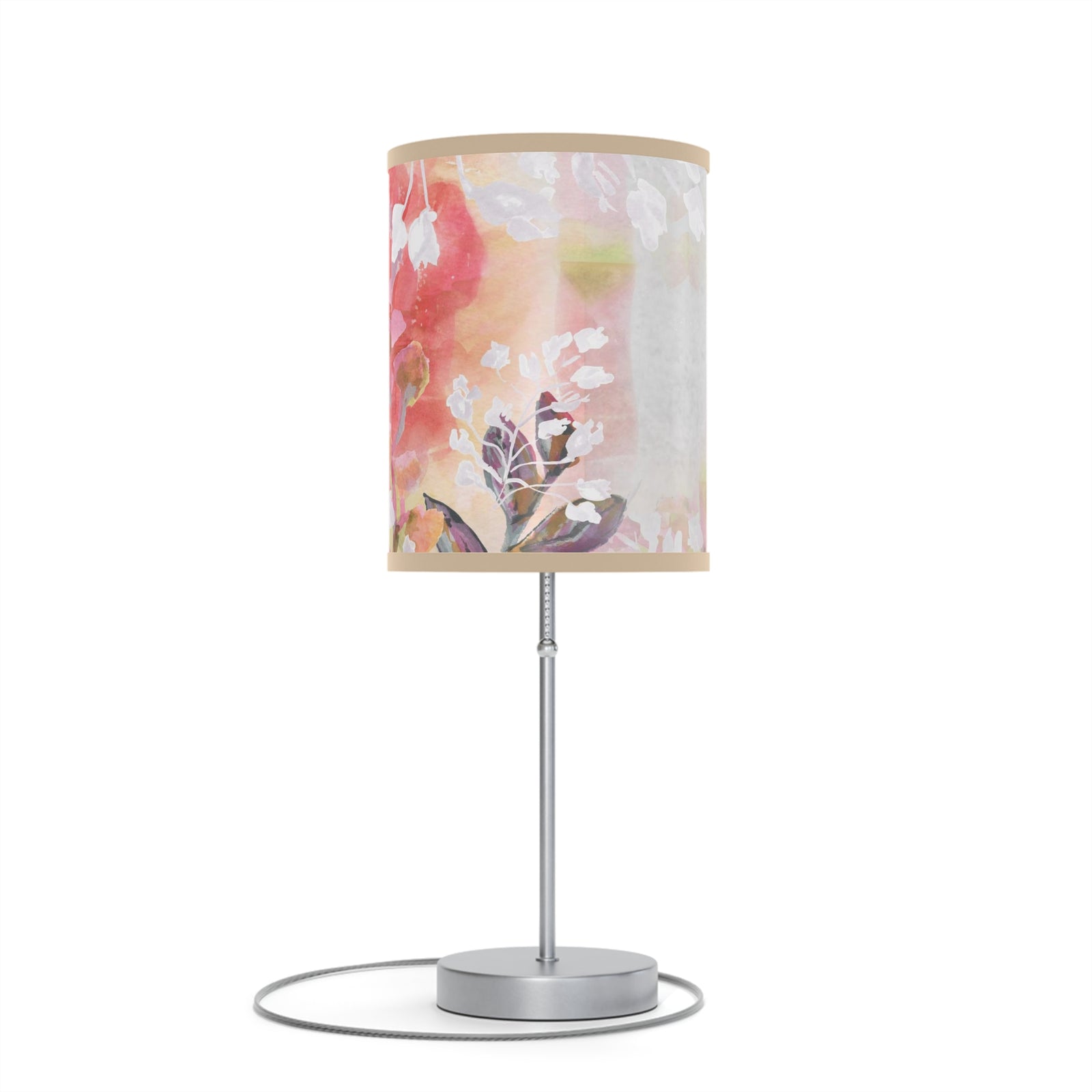 Watercolor Decor Abstract Lamp on a Stand | Pink Abstract Lamp