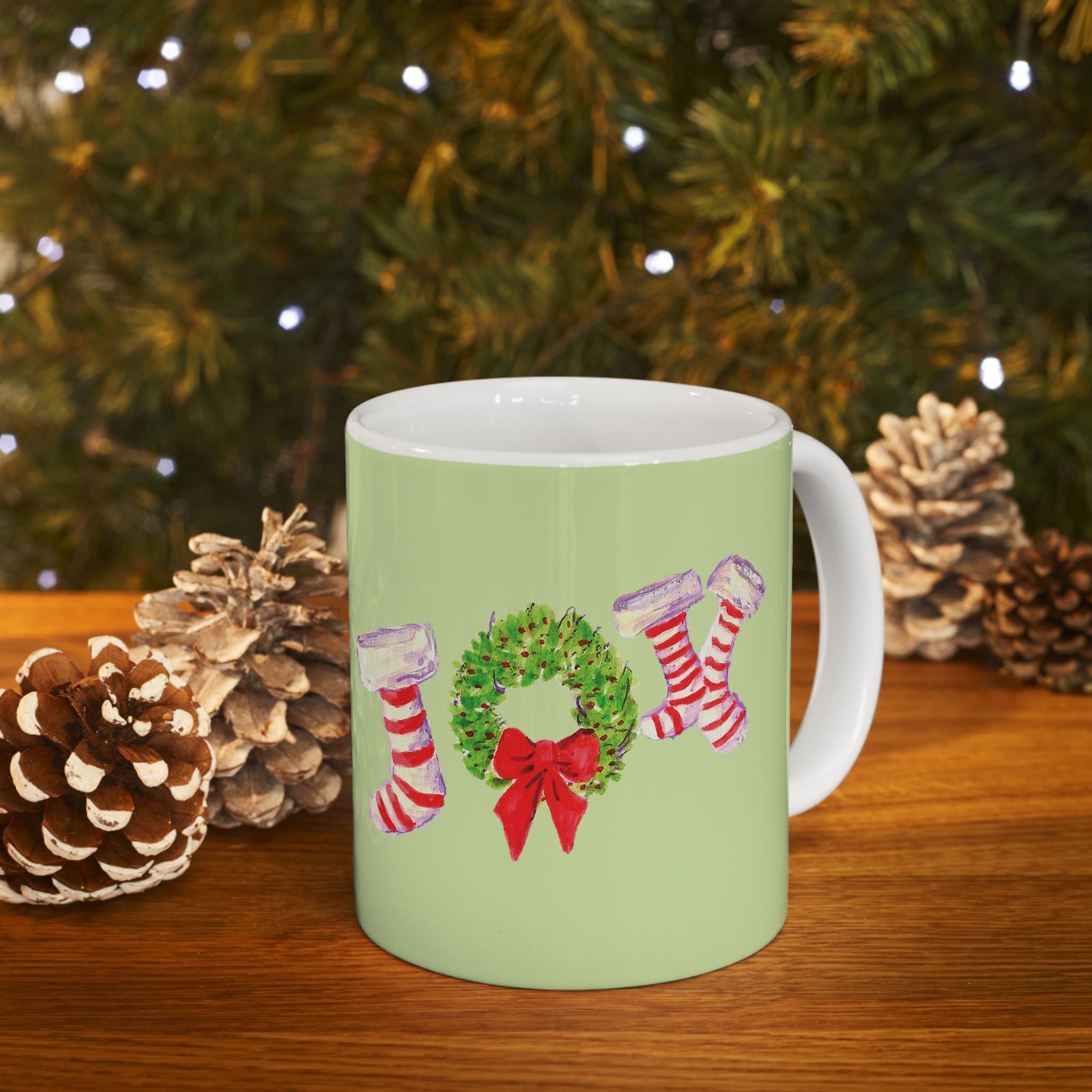 Christmas Stocking Ceramic Mug - Holiday Coffee Cup, Winter Gift, Seasonal Decor, Festive Kitchenware, Cute Mug for Gifts