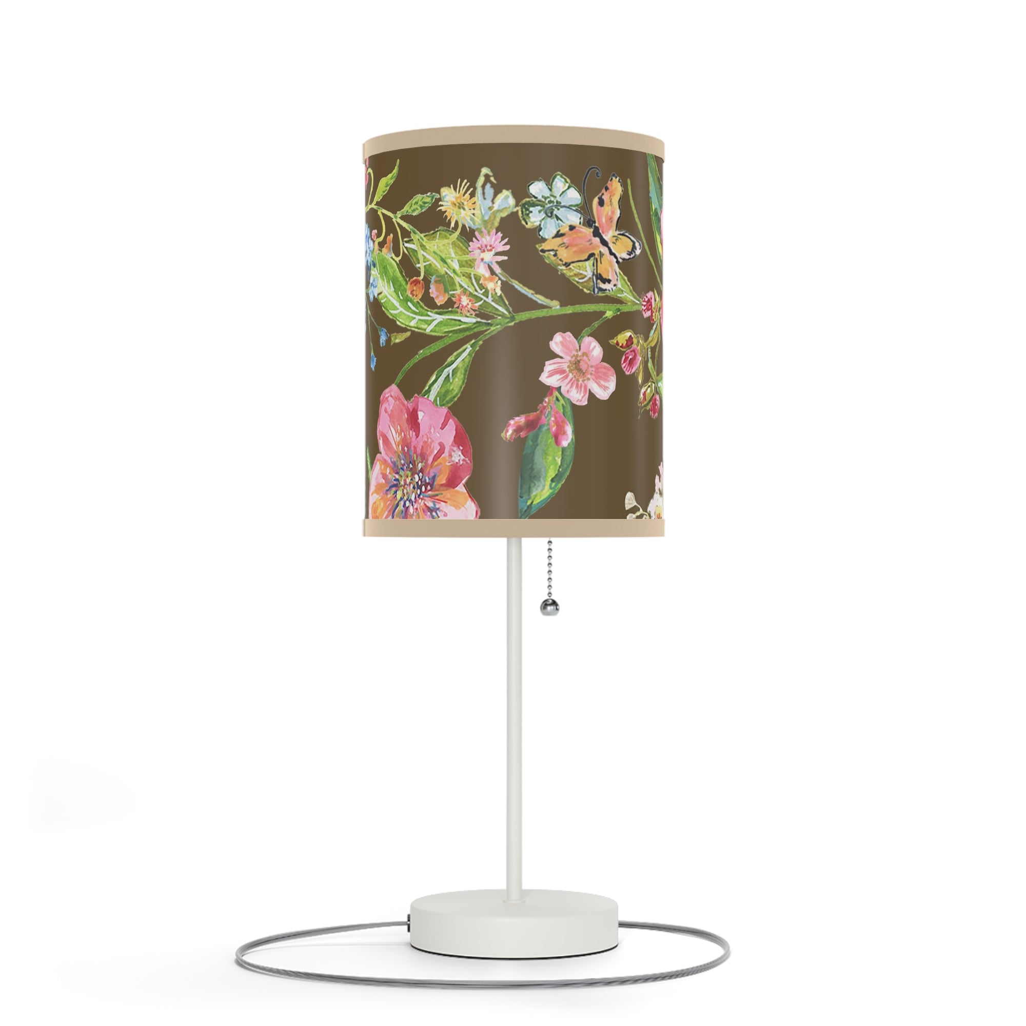 Bedside Table Lamp on a Stand | Floral Table Lamp | Watercolor Art Table Lamp