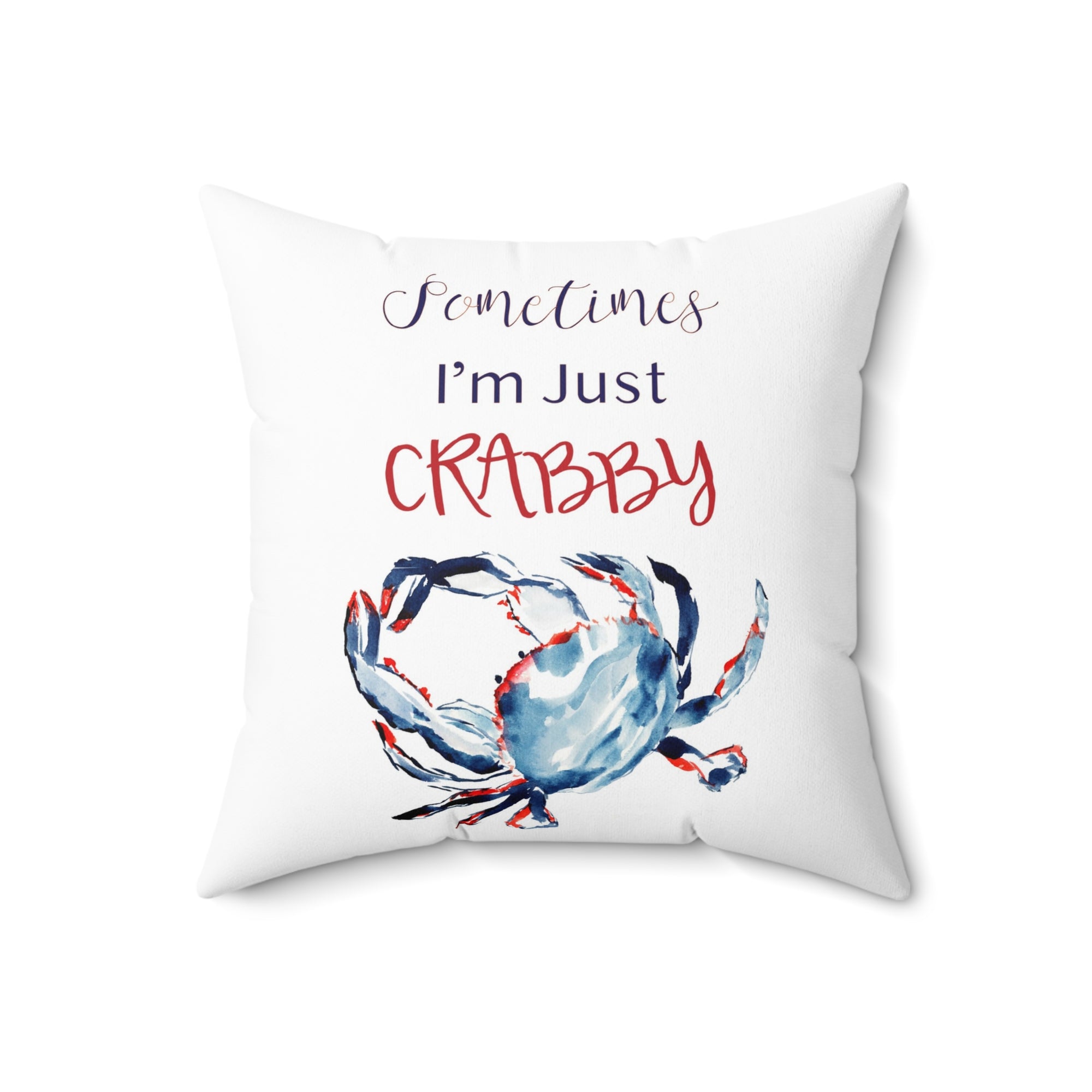 Funny Ocean Animal Pillow | Patriotic Crab Pillow | Red White and Blue Square Pillow