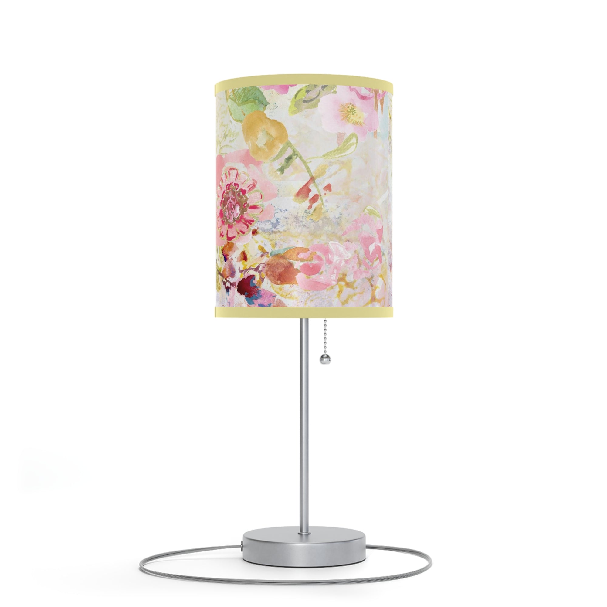 Bedroom Floral Pink Lamp on a Stand | Desk Lamp | Nightstand Lamp