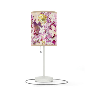 Floral Watercolor Lamp on a Stand | Purple Lamp Lavender Lamp