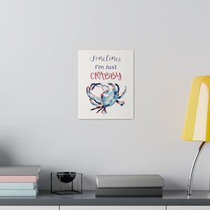 Ocean Crab Art Print on Matte Canvas | Patriotic Crab Art on Canvas | Ocean Animal Art