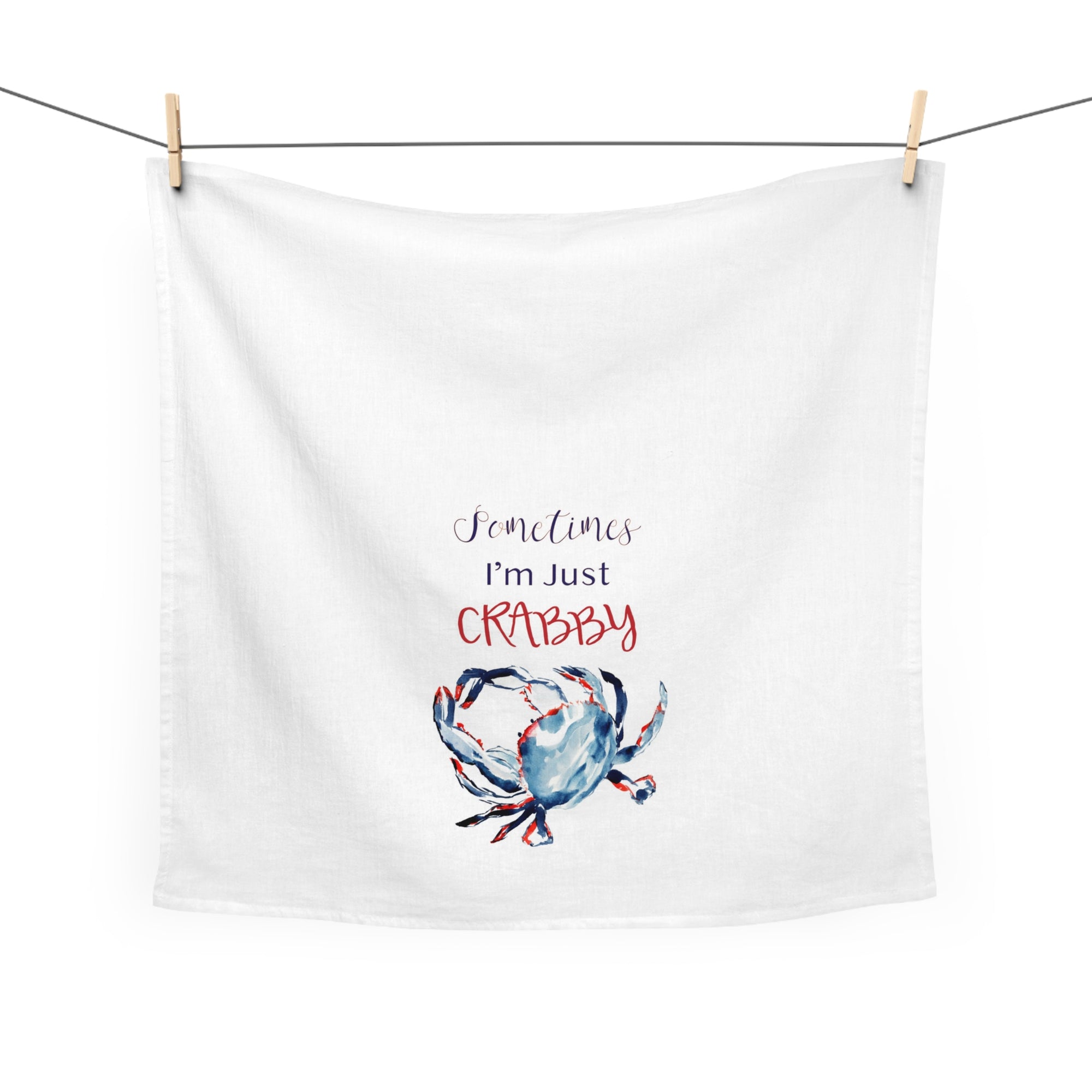 Crab Art Tea Towel | Nautical Tea Towel | Patriotic Tea Towel | Red White Blue Crab Towel