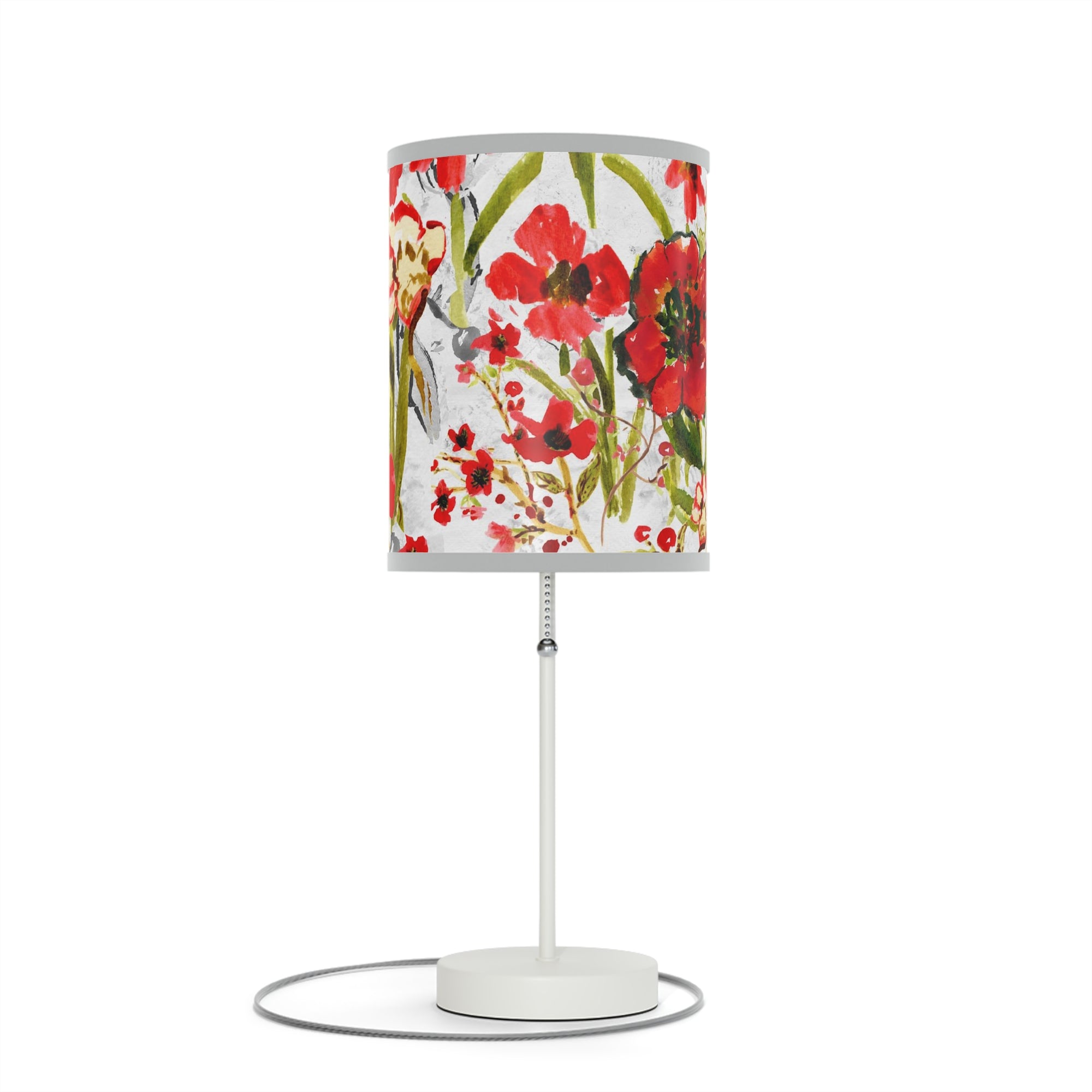 Red Floral Watercolor Lamp | Artisan Lamp