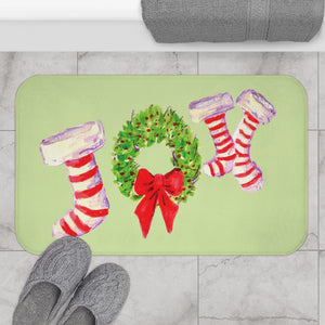 Christmas Stocking Bath Mat, Christmas Bathroom Home Decor, Holiday Decor Rug, Holiday Home Decor for the Bath