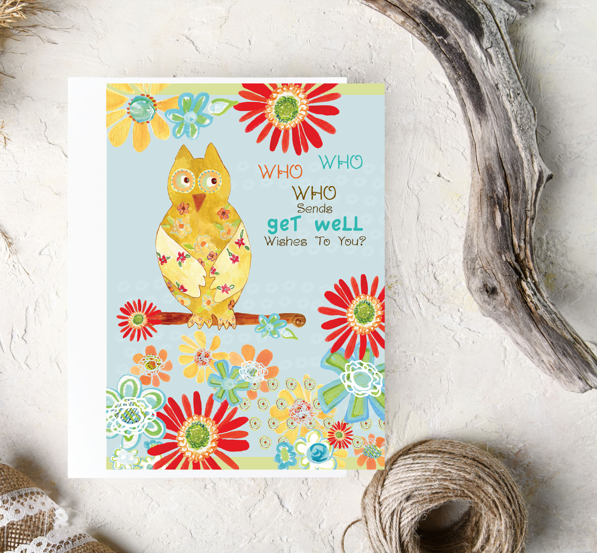 Get Well Owl Greeting Card
