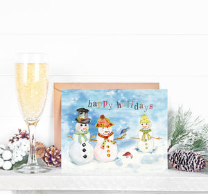 Snowman Family Holiday Card Set