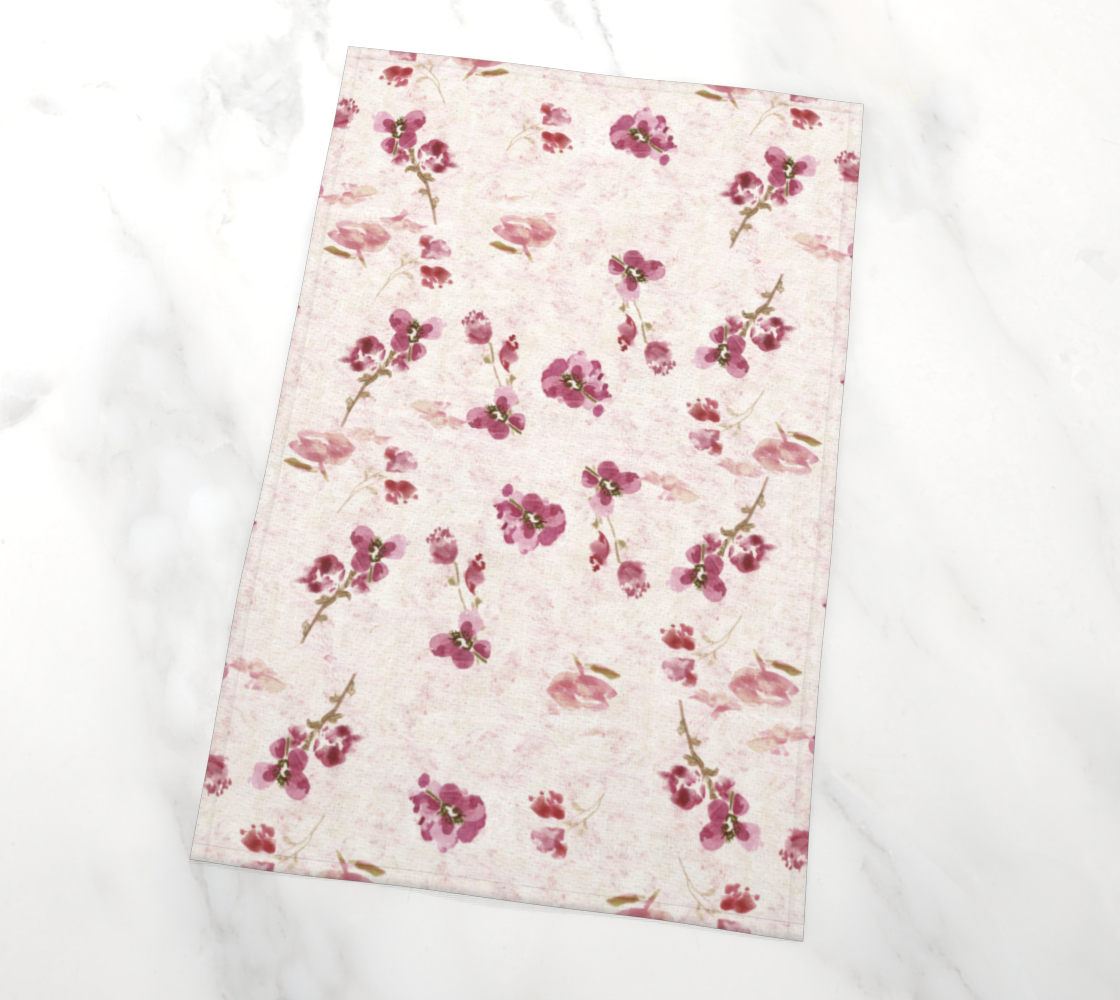 Tea Towel Spring Plum Floral