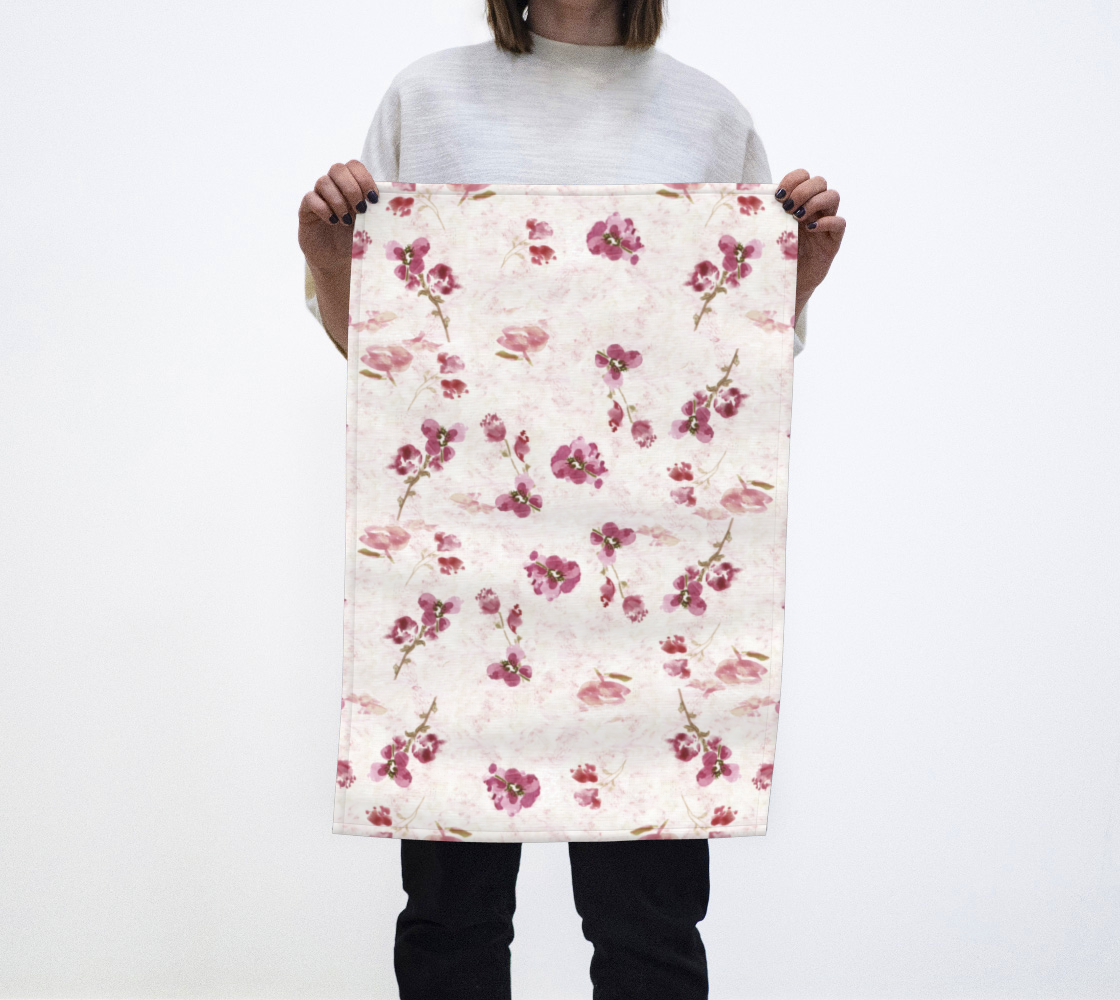 Tea Towel Spring Plum Floral