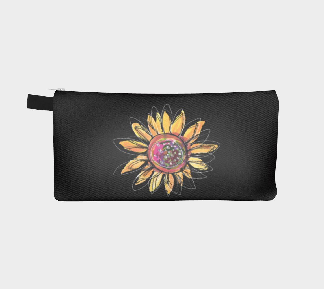 Sunflower Black Pencil Bag