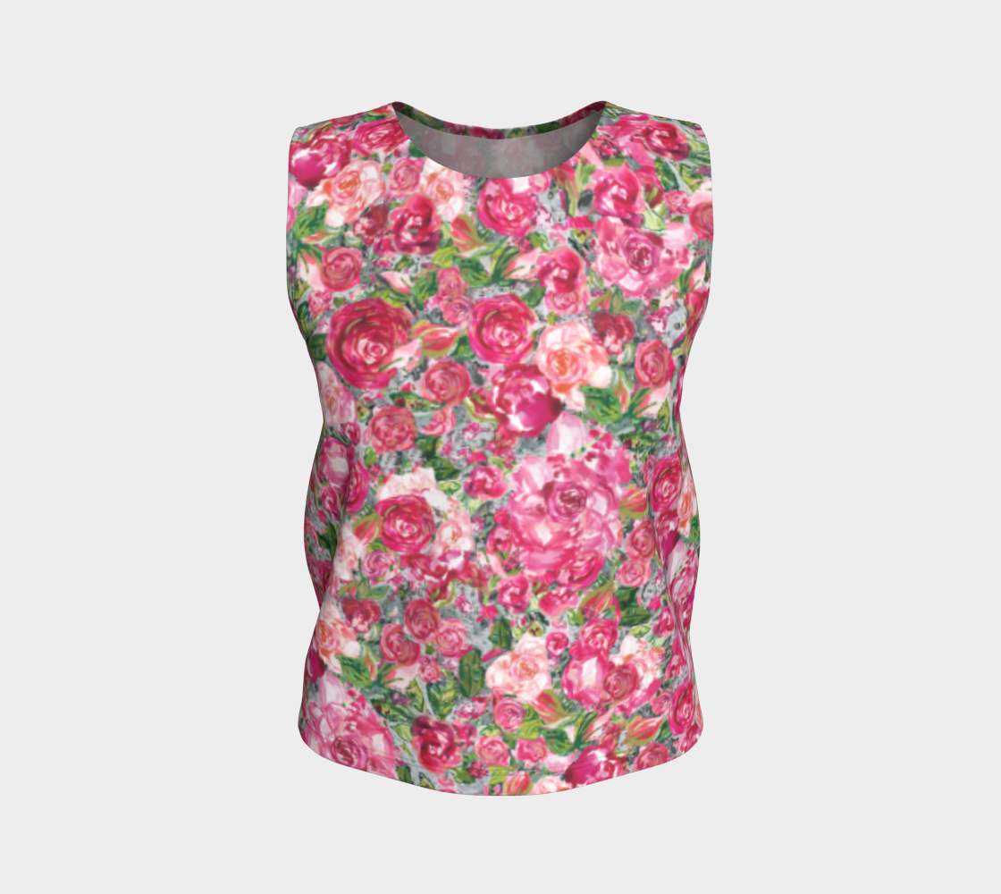 Love and Roses Loose Tank Top Long