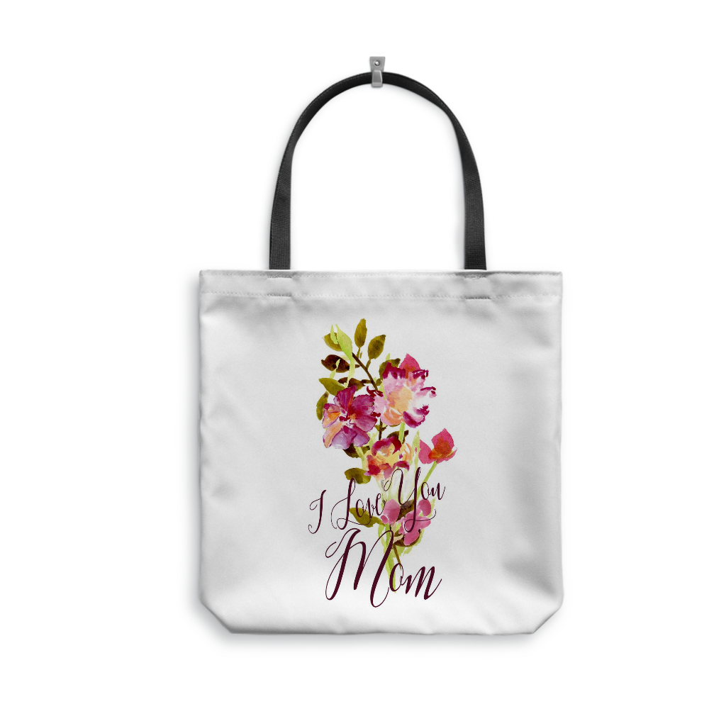 I Love You Mom Tote Bag With Woven Handles - Dreams After All