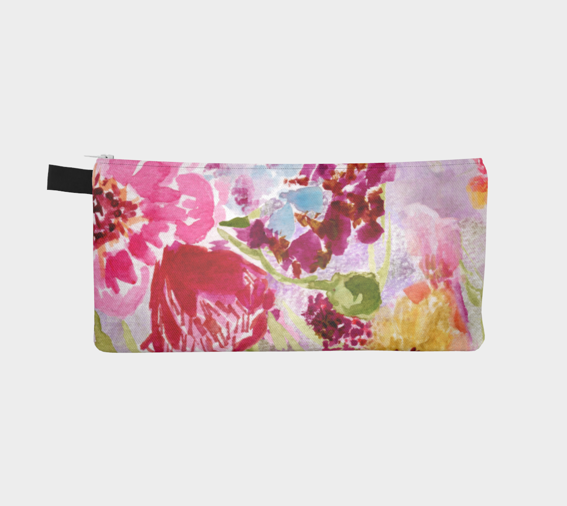 Spring Floral Watercolor Pencil Bag