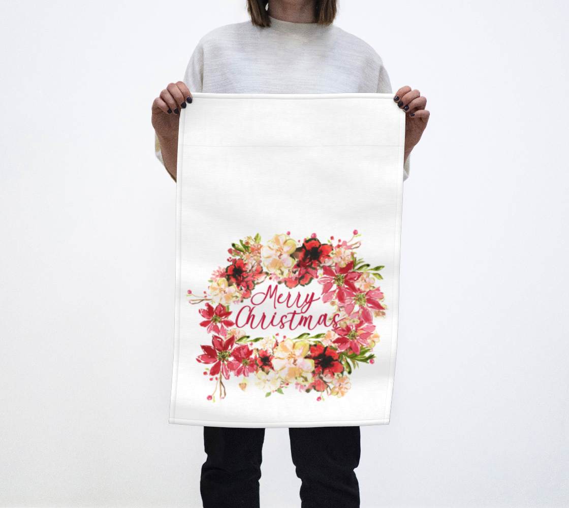 Merry Christmas Chantal Wreath Tea Towel